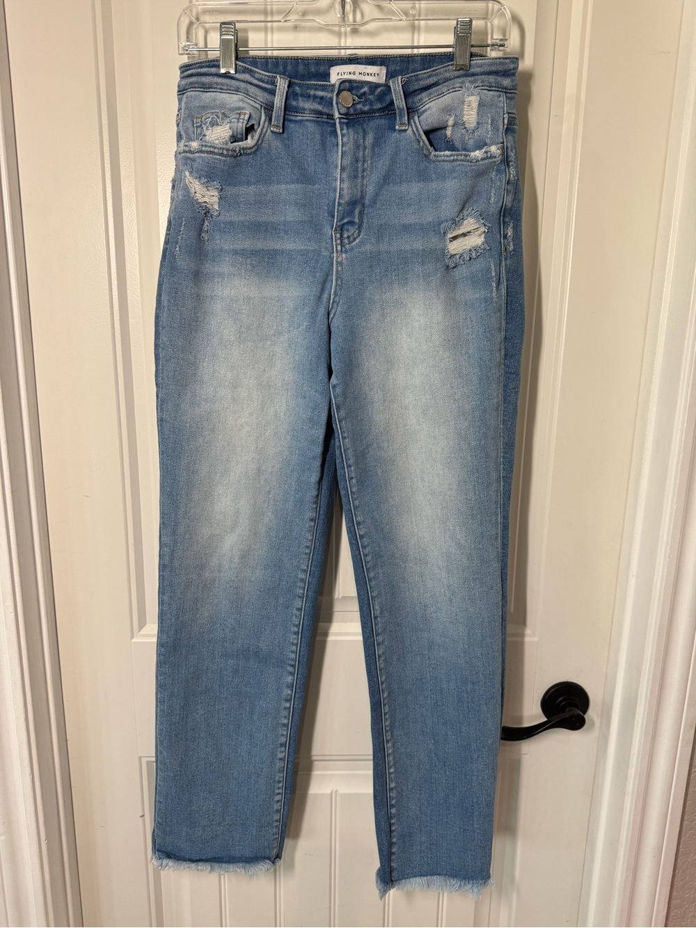 Flying Monkey Faded Light Blue Denim Jeans